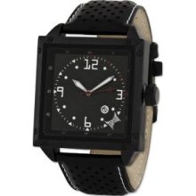 Concorde Black Square Dial Black Band Watch