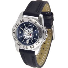 Connecticut Huskies Sport Leather Band AnoChrome-Ladies Watch