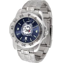 Connecticut Huskies Sport Steel Band Ano-Chrome Men's Watch