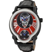 Croton Watches Men's Daredevil Vampire Dial Dual Time Alligator Strap