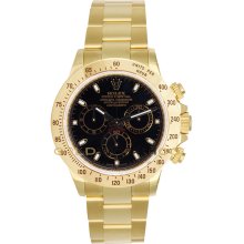 Daytona 18K Gold Model 116528 Black Face Bezel Engraving