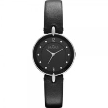 Designer Black Leather Women's Watch