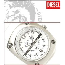 Diesel Men's Second Dial White Face And White Band Watch Dz1229