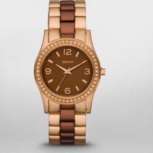 DKNY DKNY Rose Two Tone Brown Glitz Watch