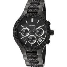 DKNY NY8316 Black Dial Black Ion Plated Stainless Chrono Women's Watch