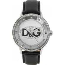 Dolce and Gabbana Ladies Stainless Steel Silver Dial with Crystals DW0503