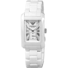 Emporio Armani Ar1408 Men's White Ceramic Watch In Box