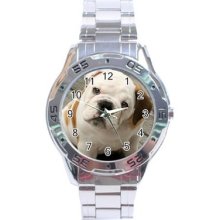 English Bulldog Stainless Steel Analogue Menâ€™s Watch Fashion Hot