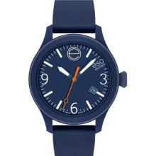 Esq Movado Swiss 'one' Navy Blue Silicone Strap Watch 07301440