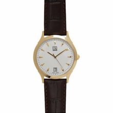 Esq Women`s Gold-tone Watch With Leather Strap