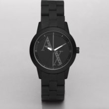 Exchange Black Silicone Wrapped Stainless Steel Ladies Watch Ax5075