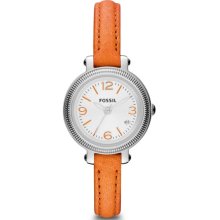 Fossil Heather Three Hand Leather Watch - Orange - ES3305