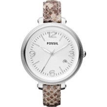 Fossil Heather Watch In Snake