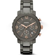 Fossil Men's AM4431 Grey Stainless-Steel Quartz Watch with Grey Dial