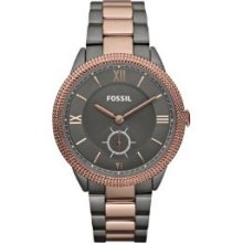 Fossil Men's & Women's Case Brown Leather Watch Es3068