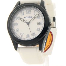 Fossil Men's White Rubber 10ATM Date Sport Watch JR1297