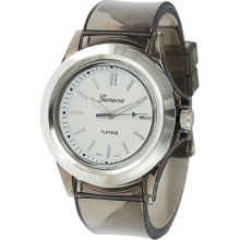 Geneva Platinum Women's Quartz Translucent Plastic Strap Watch