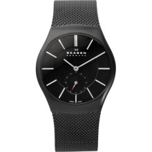 Gents Skagen Black / Black Ultra Thin Watch Mesh Bracelet 916xlbsb