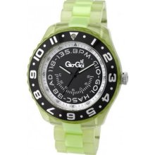 Gio Goi Men's Quartz Watch With Black Dial Analogue Display And Green Plastic Or Pu Bracelet Gg1023uv