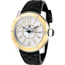 Glam Rock Watches Women's Aqua Rock White Enamel Dial Black Silicone