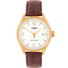 Good Condition Timex Watch With Leather Strap - Brown