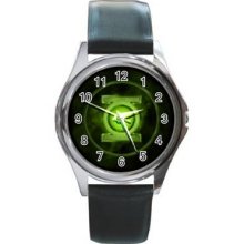 Green LanternUnisex Silver-Tone Round Metal Watch 06