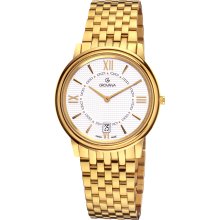 Grovana Men's Gold Stainless Steel Quartz Watch