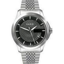 Gucci Stainless Steel Bracelet Black Dial Men's Watch #YA126402