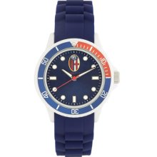 Haurex Plastic Sport Bologna Men's Blue Dial Blue Rubber Band Qua ...