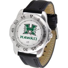 Hawaii Warriors UH Mens Leather Sports Watch