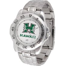 Hawaii Warriors UH Mens Sports Steel Watch