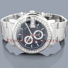 Iced Out Gucci Chrono Diamond Watch 2ct