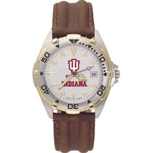 Indiana Hoosiers Logo & School Name All Star Leather Watch LogoArt