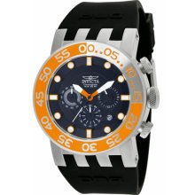 Invicta Men's DNA Chronograph Stainless Steel Case Rubber Bracelet Black Tone Dial 12413