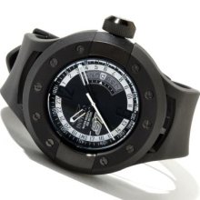 Invicta Men's S1 Rally Monotone Swiss Made Quartz GMT Strap Watch BLACK