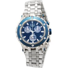 Invicta Men's Stainless Steel Reserve Subaqua Chronograph Date Display Blue Dial Blue Bezel Date Display 500M 10535