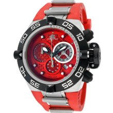 Invicta Watches Men's Subaqua/Noma IV Chronograph Red Dial Red Polyure