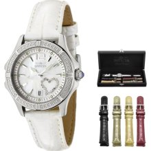 Invicta Women's Swiss Mother Of Pearl Dial with 5 Interchangeable Leat