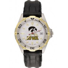 Iowa Hawkeyes All Star Mens Leather Strap Watch