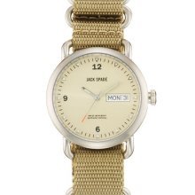 Jack Spade 'Classic Military - Conway' Round Watch, 38mm Khaki/ Cream