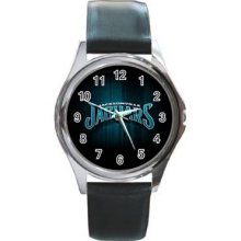 Jacksonville JaguarRound Metal Watch 08