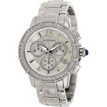 Judith Ripka Stainless Steel Chronograph Textured Watch with Diamonique - Silver-tone - Average