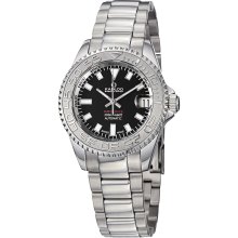 Kadloo Women's 'Match Race' Black Dial Stainless Steel Watch