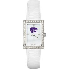 Kansas State University Ladies Fashion Watch with White Leather S ...