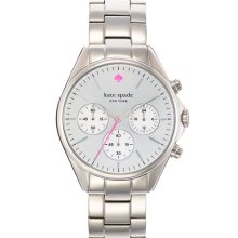 kate spade new york 'seaport' chronograph bracelet watch, 38mm Silver