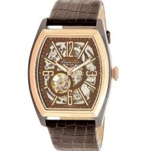 KC1791 Kenneth Cole Skeleton Dial Leather Watch