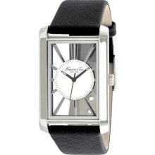 Kenneth Cole Men's Transparency KC1755 Black Leather Quartz Watch ...