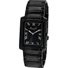 Kenneth Cole York Men's Kc9186 Slim Triple Black Tank Watch