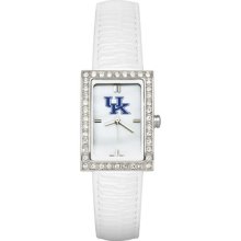 Kentucky Wildcats Women's Allure Watch with White Leather Strap