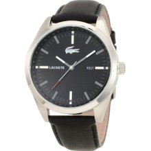 Lacoste Gent's Stainless Steel Case Black Leather Watch 2010611